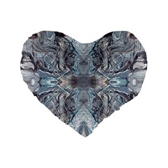 Abstract Marble Standard 16  Premium Flano Heart Shape Cushions