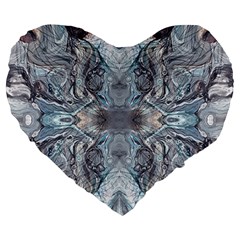 Abstract Marble Large 19  Premium Flano Heart Shape Cushions by kaleidomarblingart