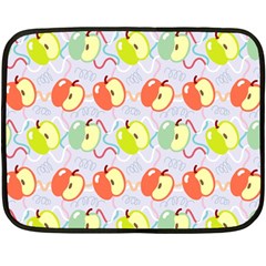 Love Apples Blue One Side Fleece Blanket (mini) by PaperDesignNest