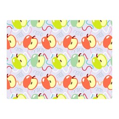 Love Apples Blue Premium Plush Fleece Blanket (mini) by PaperDesignNest