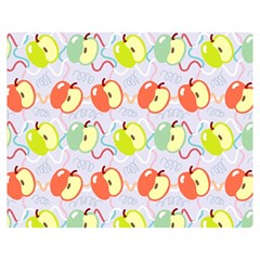 Love Apples Blue One Side Premium Plush Fleece Blanket (medium)