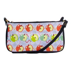 Love Apples Blue Shoulder Clutch Bag by PaperDesignNest