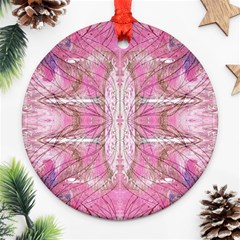 Pink Arabesque Iv Ornament (round) by kaleidomarblingart