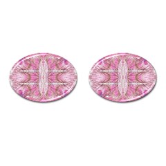 Pink Arabesque Iv Cufflinks (oval) by kaleidomarblingart