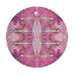 Pink Arabesque Iv Round Ornament (two Sides) by kaleidomarblingart