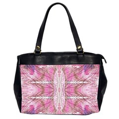 Pink Arabesque Iv Oversize Office Handbag (2 Sides) by kaleidomarblingart