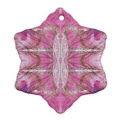 Pink Arabesque Iv Snowflake Ornament (two Sides) by kaleidomarblingart