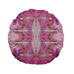 Pink Arabesque Iv Standard 15  Premium Round Cushions by kaleidomarblingart