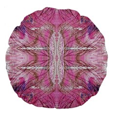 Pink Arabesque Iv Large 18  Premium Flano Round Cushions by kaleidomarblingart