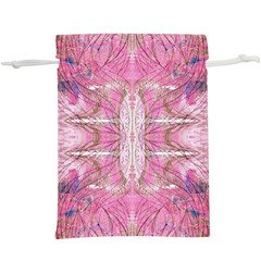 Pink Arabesque Iv Lightweight Drawstring Pouch (xl) by kaleidomarblingart