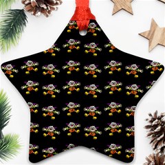 Dancing Clowns Black Ornament (star) by TetiBright