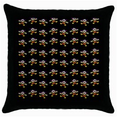 Dancing Clowns Black Throw Pillow Case (black) by TetiBright