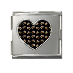 Dancing Clowns Black Mega Link Heart Italian Charm (18mm) by TetiBright