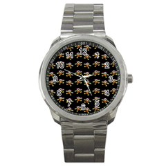 Dancing Clowns Black Sport Metal Watch by TetiBright