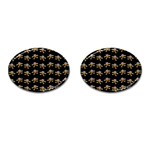 Dancing Clowns Black Cufflinks (Oval) Front(Pair)