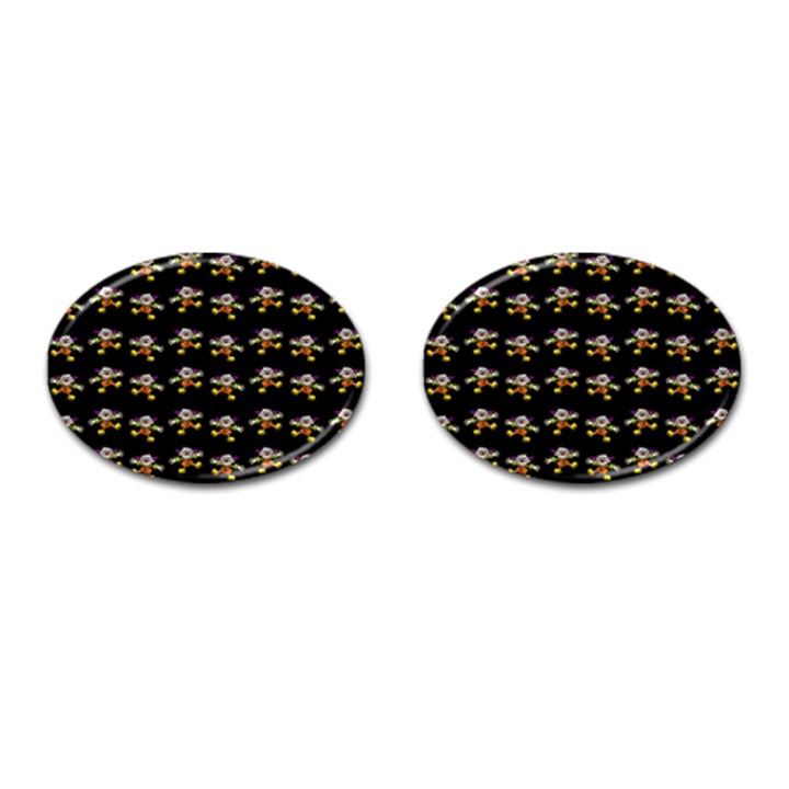 Dancing Clowns Black Cufflinks (Oval)