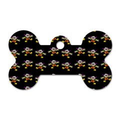 Dancing Clowns Black Dog Tag Bone (two Sides) by TetiBright