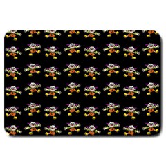 Dancing Clowns Black Large Doormat by TetiBright