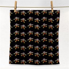 Dancing Clowns Black Face Towel by TetiBright