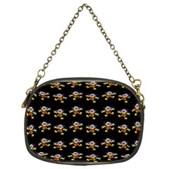 Dancing Clowns Black Chain Purse (two Sides) by TetiBright