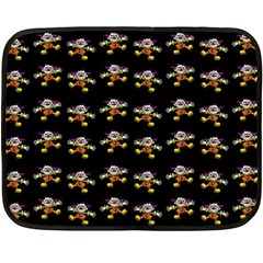 Dancing Clowns Black One Side Fleece Blanket (mini) by TetiBright