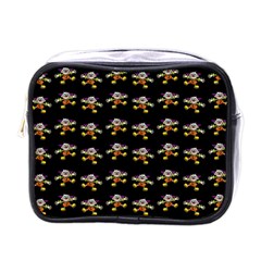 Dancing Clowns Black Mini Toiletries Bag (one Side) by TetiBright