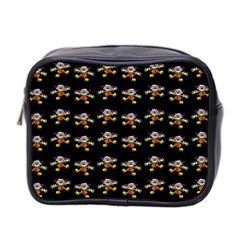 Dancing Clowns Black Mini Toiletries Bag (two Sides) by TetiBright