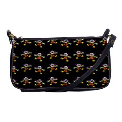 Dancing Clowns Black Shoulder Clutch Bag by TetiBright