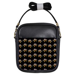 Dancing Clowns Black Girls Sling Bag by TetiBright