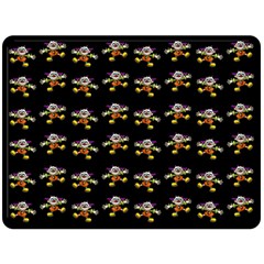 Dancing Clowns Black One Side Fleece Blanket (large) by TetiBright