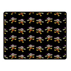 Dancing Clowns Black One Side Fleece Blanket (small) by TetiBright