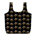 Dancing Clowns Black Full Print Recycle Bag (L) Front