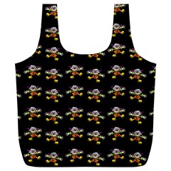 Dancing Clowns Black Full Print Recycle Bag (xl) by TetiBright