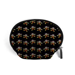 Dancing Clowns Black Accessory Pouch (small) by TetiBright