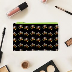 Dancing Clowns Black Cosmetic Bag (xs) by TetiBright