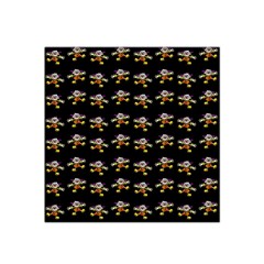 Dancing Clowns Black Satin Bandana Scarf 22  X 22  by TetiBright