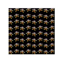 Dancing Clowns Black Square Satin Scarf (30  X 30 ) by TetiBright