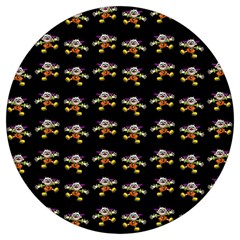 Dancing Clowns Black Round Trivet by TetiBright