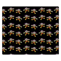 Dancing Clowns Black One Side Premium Plush Fleece Blanket (small)