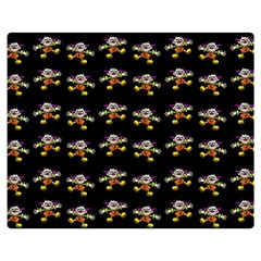 Dancing Clowns Black One Side Premium Plush Fleece Blanket (medium)