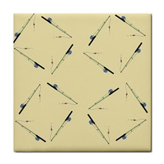 Fishing Rods Pattern Brown Tile Coaster by TetiBright