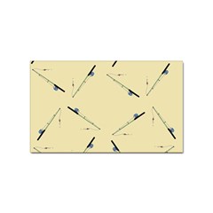 Fishing Rods Pattern Brown Sticker (rectangular) by TetiBright