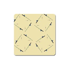 Fishing Rods Pattern Brown Square Magnet by TetiBright