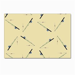 Fishing Rods Pattern Brown Postcard 4 x 6  (pkg Of 10) by TetiBright