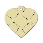 Fishing Rods Pattern Brown Dog Tag Heart (One Side) Front