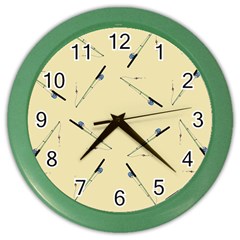 Fishing Rods Pattern Brown Color Wall Clock by TetiBright