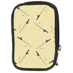 Fishing Rods Pattern Brown Compact Camera Leather Case by TetiBright