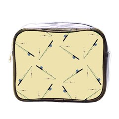 Fishing Rods Pattern Brown Mini Toiletries Bag (one Side) by TetiBright