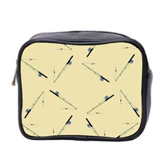 Fishing Rods Pattern Brown Mini Toiletries Bag (two Sides) by TetiBright