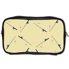 Fishing Rods Pattern Brown Toiletries Bag (two Sides) by TetiBright